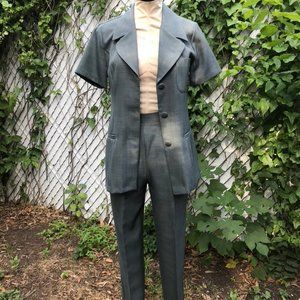 Vintage Grey Short Sleeved Work Suit